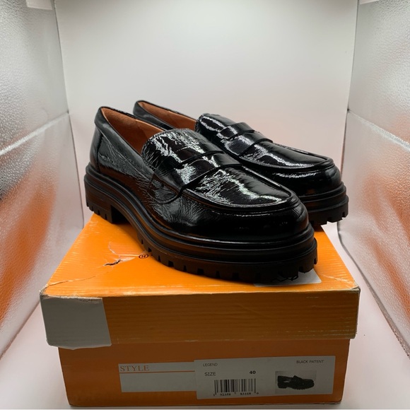 NWB Miz Mooz Legend Women's Loafer platform patent leather black size 40 US9-9.5 - Picture 2 of 13